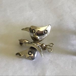 Stylized 3D Butterfly 1940s Sterling Brooch Pin